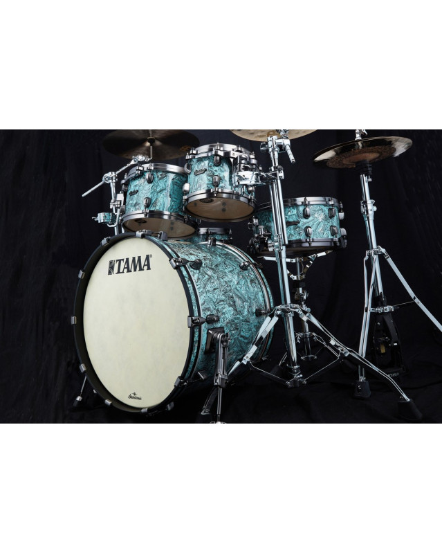 Tama MR42TZUS-SLW Starclassic Maple Duracover Wrap Shell Kit 4 pcs - Sky Blue Swirl/Smoked Black Nickel HW