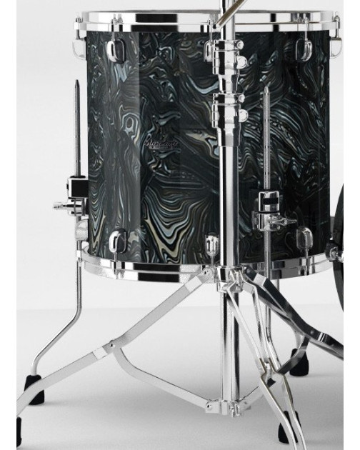 Tama MRF1414-CCL Starclassic Maple Duracover Wrap Floor Tom 14 - Charcoal Swirl