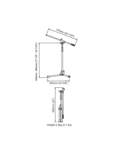Tama MS205STBK Standard Series Short Microphone Stand - Black
