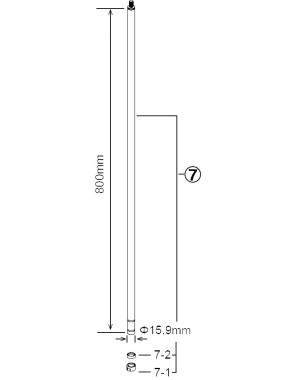 Tama MS430-3B Upper Pipe for MS436BK/MS737BK/MS736BK/MS436BK - Black