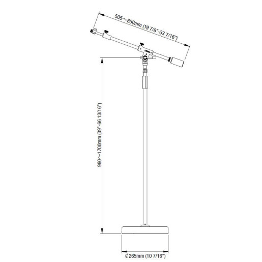 Tama MS736RBK Iron Works Studio Series Round Base Telescoping Boom Microphone Stand