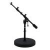 Tama MS736RELBK Iron Works Studio Series Extra Low Profile Telescoping Boom Microphone Stand - Round Base