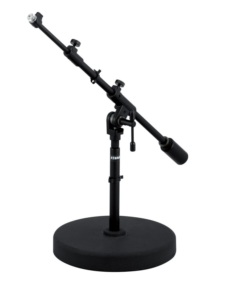 Tama MS736RELBK Iron Works Studio Series Extra Low Profile Telescoping Boom Microphone Stand - Round Base