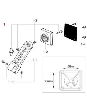 Tama MSB30RH Bass Drum Spur / Spur Bracket for Starclassic - Spur bracket(player's right) - Brushed nickel plated