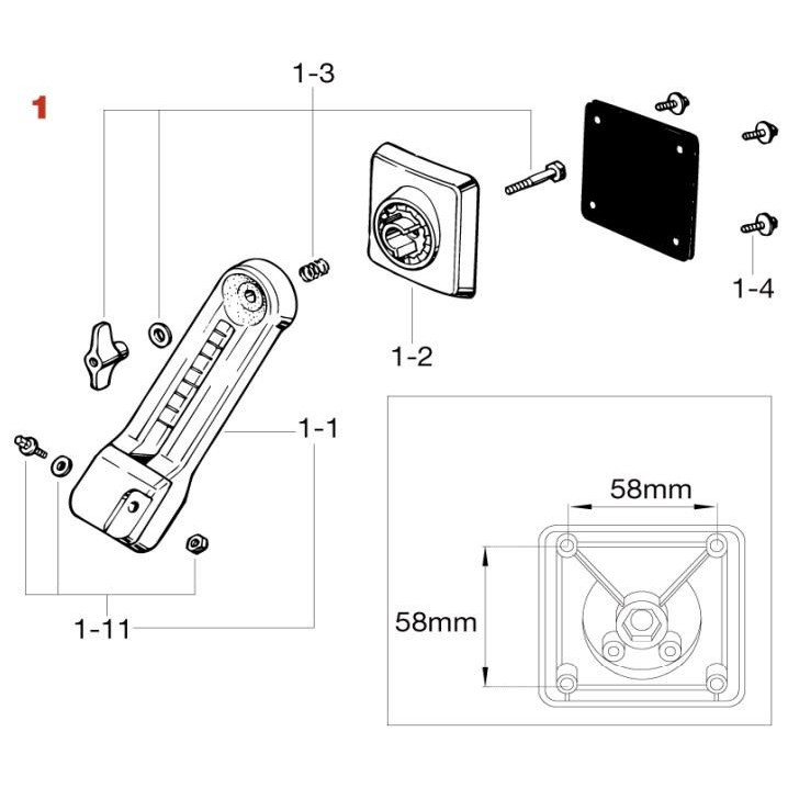 Tama MSB30RH Bass Drum Spur / Spur Bracket for Starclassic - Spur bracket(player's right) - Brushed nickel plated