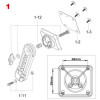 Tama MSB35R Mounting Bracket for Right Bass Drum Leg - Chrome