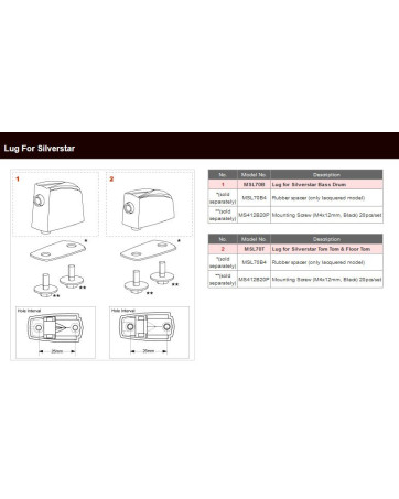 Lug Silverstar Tom/Snare - Chrome