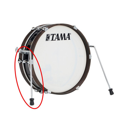 Tama MSPCLJTP Bass Drum Spurs for Club Jam Pancake - Chrome with Rubber Tip  2 pcs.