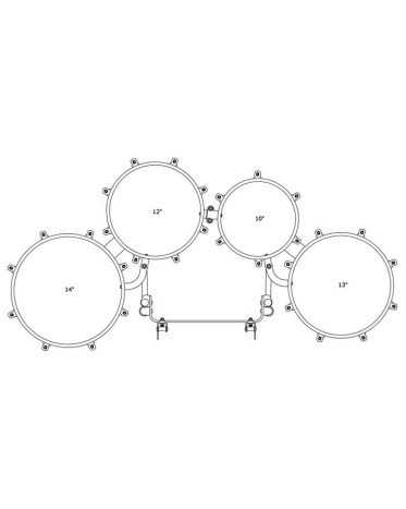 Tama MT0234K-SGW Fieldstar Rudiment Marching Tenor Drum large quad 10