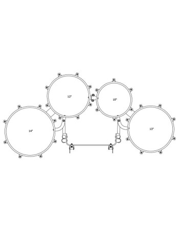Tama MT0234L-TBF Fieldstar Rudiment Marching Tenor Drum large quad 10