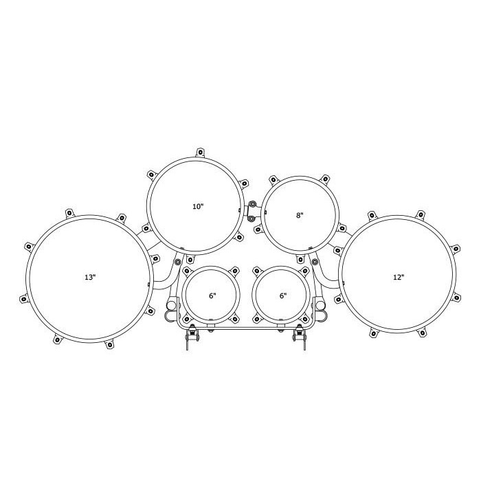 Tama MT668023L-TBF Fieldstar Rudiment Marching Tenor Drum small sextet 6