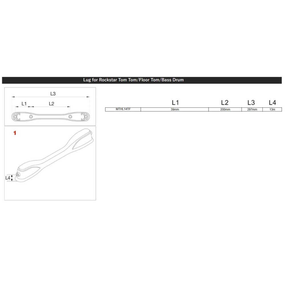 Tama MTHL14TF rubber plate for brackets with 14