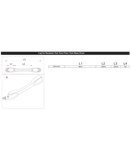 Tama MTHL14TF rubber plate for brackets with 14