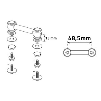 Tama MTL50 Single Lug for tom & snare drum w/ Spacer for S.L.P. Snare Drums - Chrome