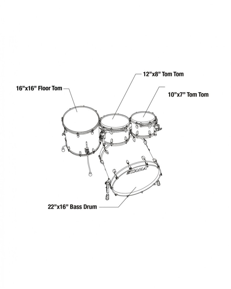 Tama TM42RZSS-ATW STAR Maple Shell Kit 4 pcs - Antique White/Chrome HW