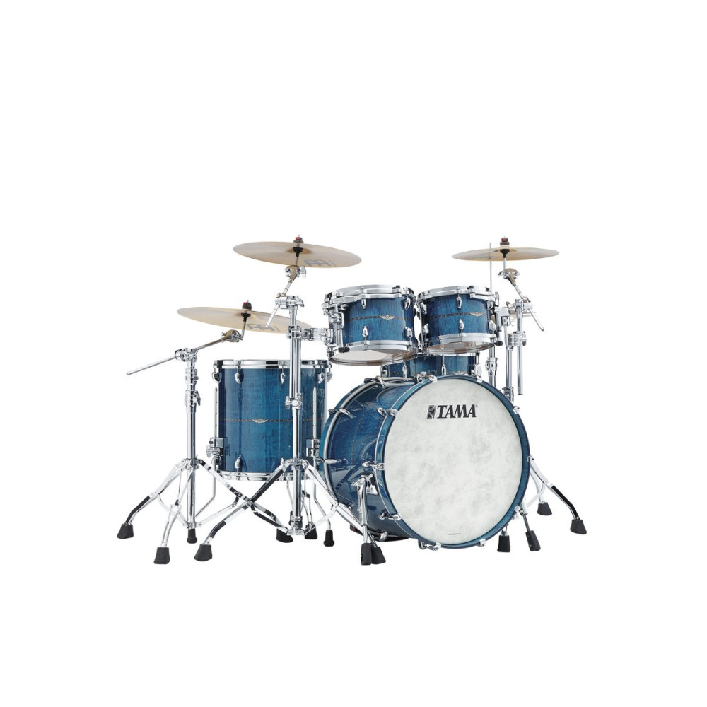 Tama TM42RZSS-ROLC STAR Maple Shell Kit 4 pcs - Ocean Blue Curly Maple/Chrome HW