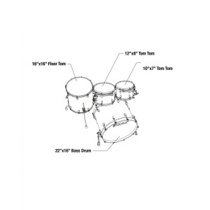 Tama TM42RZSS-ROLC STAR Maple Shell Kit 4 pcs - Ocean Blue Curly Maple/Chrome HW