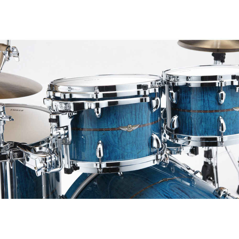Tama TM42RZSS-ROLC STAR Maple Shell Kit 4 pcs - Ocean Blue Curly Maple/Chrome HW