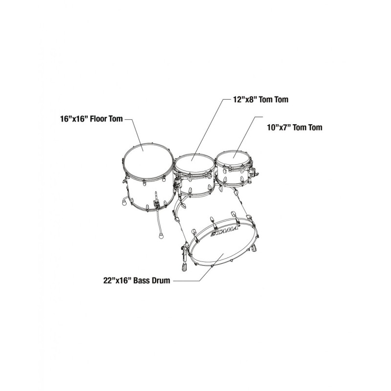Tama TM42RZSS-SKB STAR Maple Shell Kit 4 pcs - Smoky Black/Chrome HW
