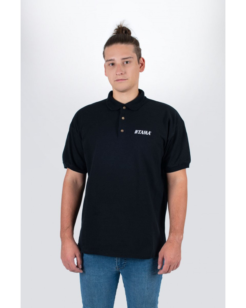 Tama TP14-S polo in black with logo on left chest