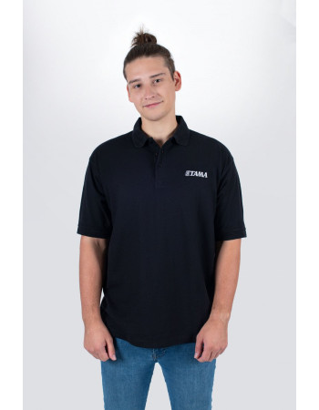 Tama TS10POLOBK-S black polo with embroidered logo on chest