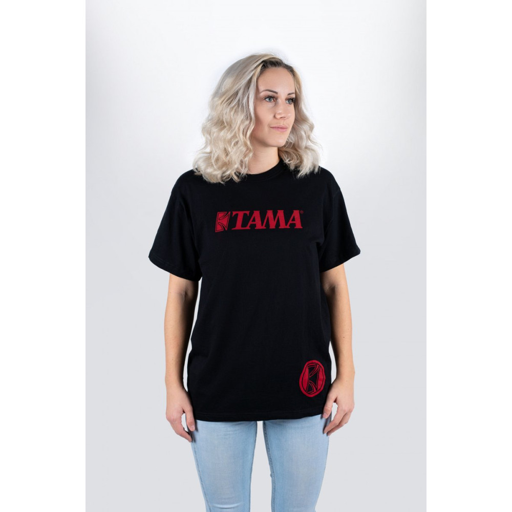 Tama TT113-S t-shirt in black with red logo on chest