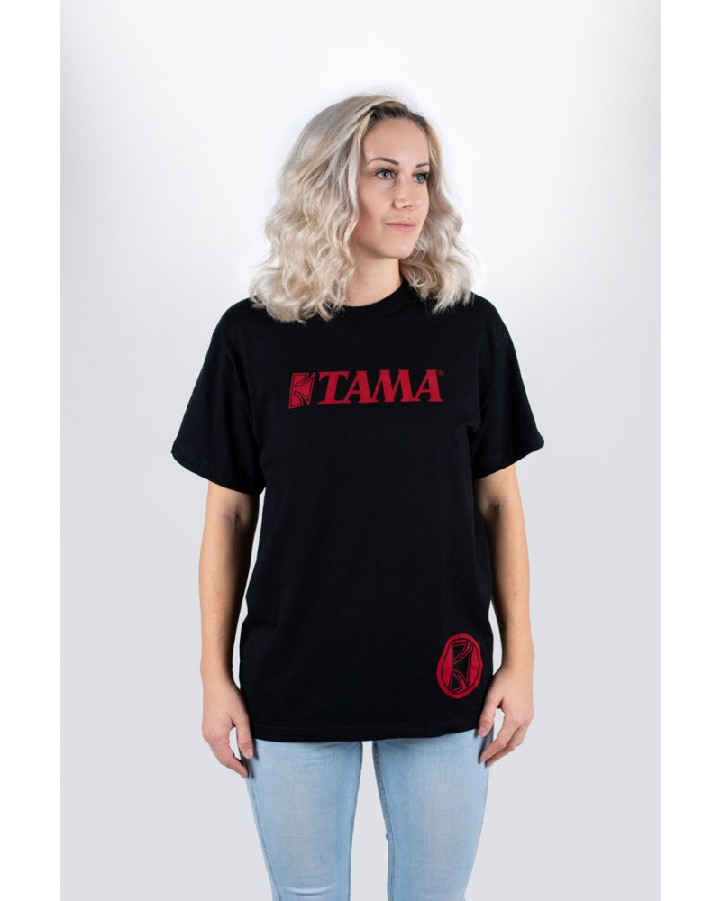 Tama TT113-S t-shirt in black with red logo on chest