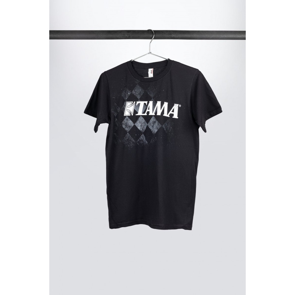 Tama TT11CHEKBK-XL t-shirt in black with Checkered Tee print