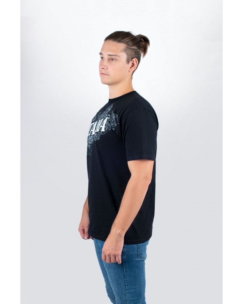 Tama TT11FLOBK-XL t-shirt in black with Flourish Tee print