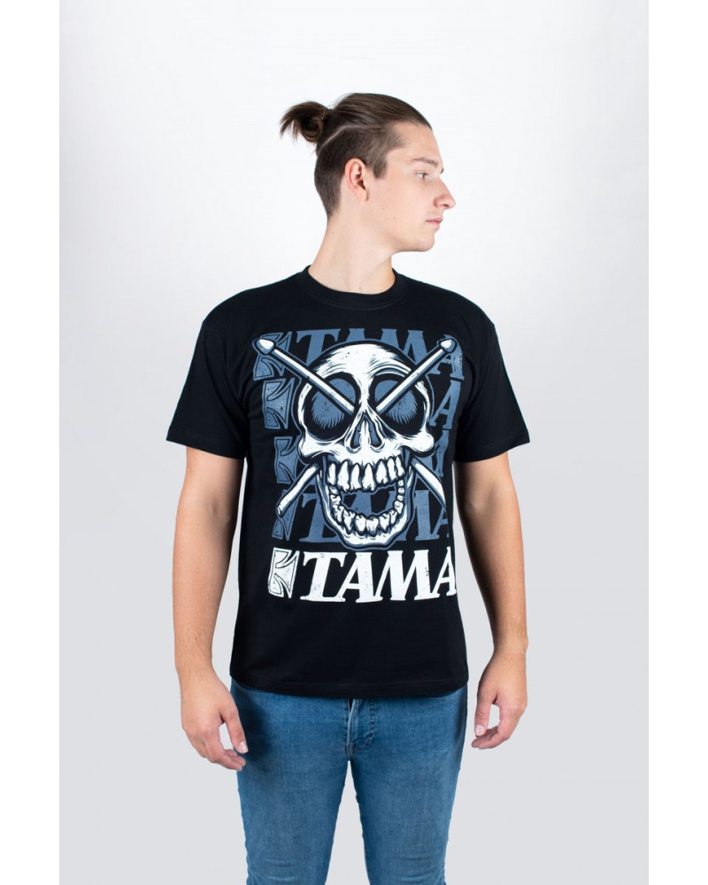 Tama TT11JR-L t-shirt in black with Jolly Roger frontprint