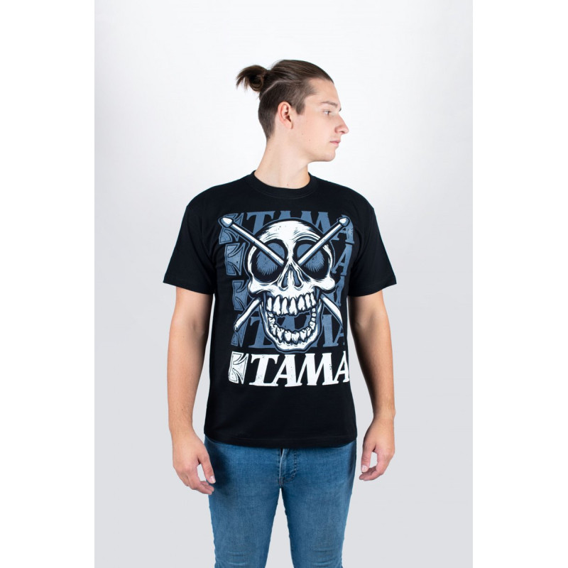 Tama TT11JR-XL t-shirt in black with Jolly Roger frontprint