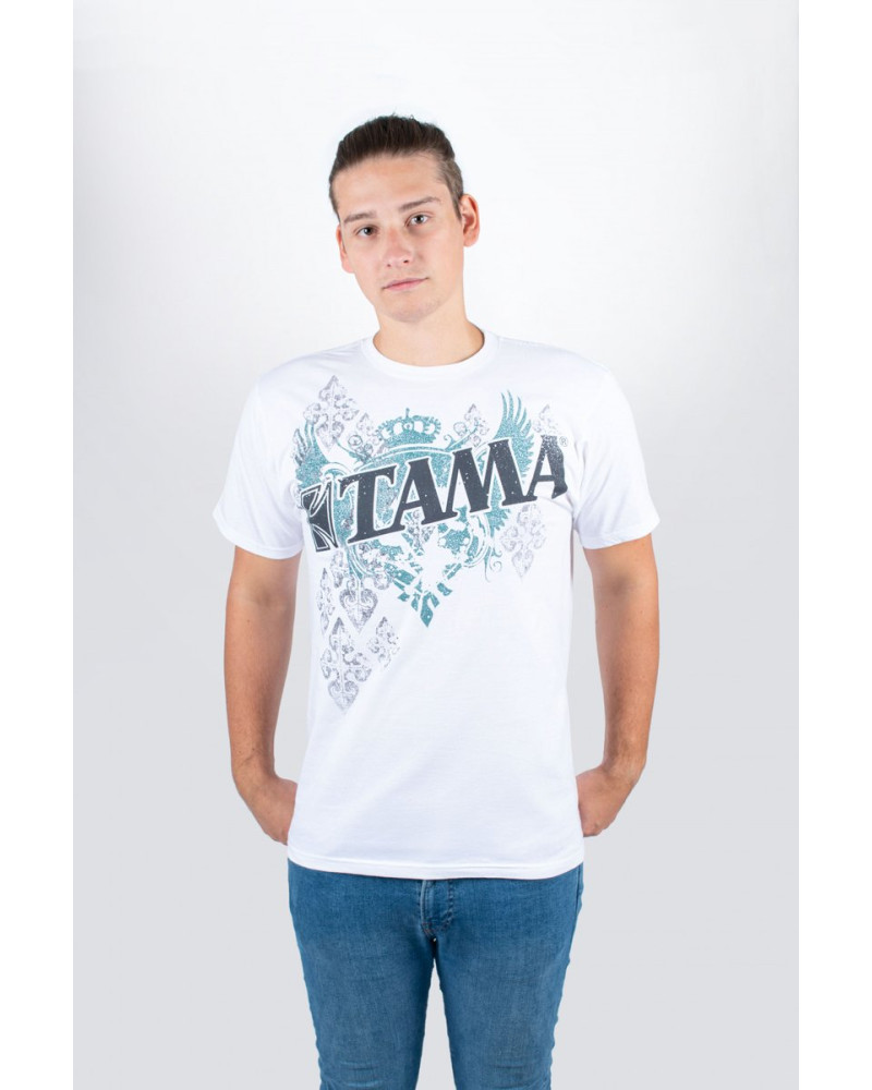 Tama TT11WINGWH-L t-shirt in white with Wings Tee frontprint