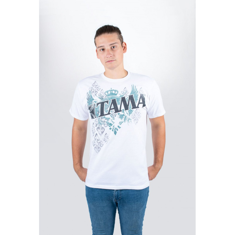 Tama TT11WINGWH-S t-shirt in white with Wings Tee frontprint