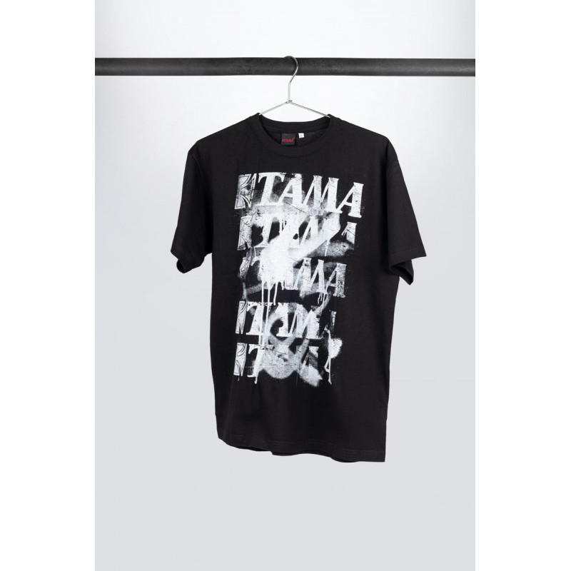 Tama TT12GR-XXL t-shirt in black with Spray Paint frontprint