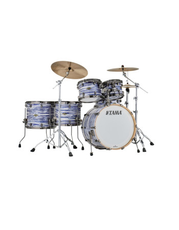 Tama WBR52LBNS-BWO Starclassic Walnut/Birch Duracover Wrap Shell Kit 5 pcs - Blue & White Oyster/Black Nickel HW