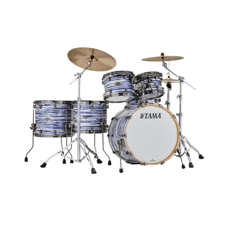 Tama WBR52LBNS-BWO Starclassic Walnut/Birch Duracover Wrap Shell Kit 5 pcs - Blue & White Oyster/Black Nickel HW