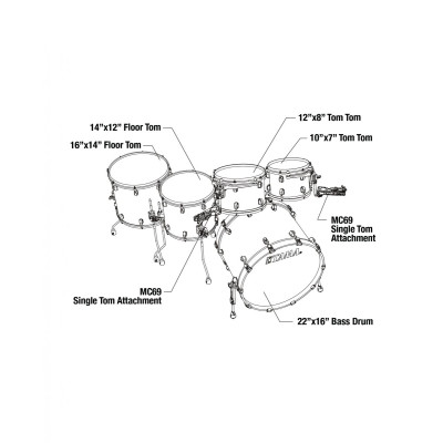 Tama WBR52LBNS-BWO Starclassic Walnut/Birch Duracover Wrap Shell Kit 5 pcs - Blue & White Oyster/Black Nickel HW