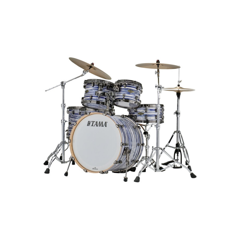 Tama WBR52LBNS-BWO Starclassic Walnut/Birch Duracover Wrap Shell Kit 5 pcs - Blue & White Oyster/Black Nickel HW