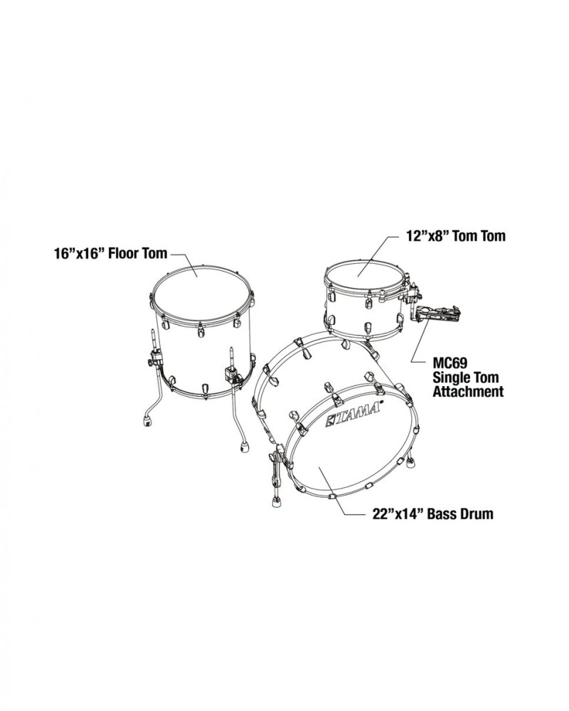 Tama WBS32RZS-MPB Starclassic Walnut/Birch Lacquer Shell Kit 3 pcs - Molten Platinum Burst/Chrome HW