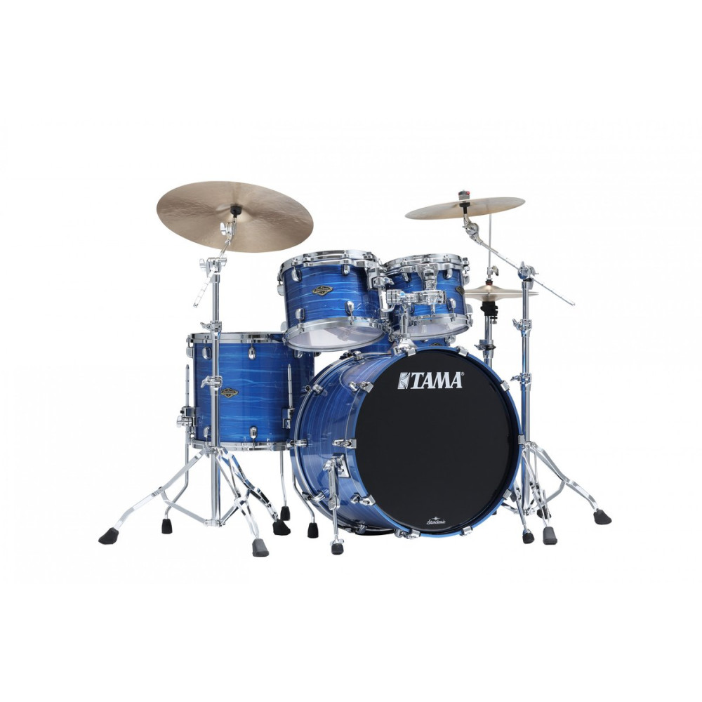 Tama WBS42S-LOR Starclassic Walnut/Birch Lacquer Shell Kit 4 pcs - Lacquer Ocean Blue Ripple/Chrome HW
