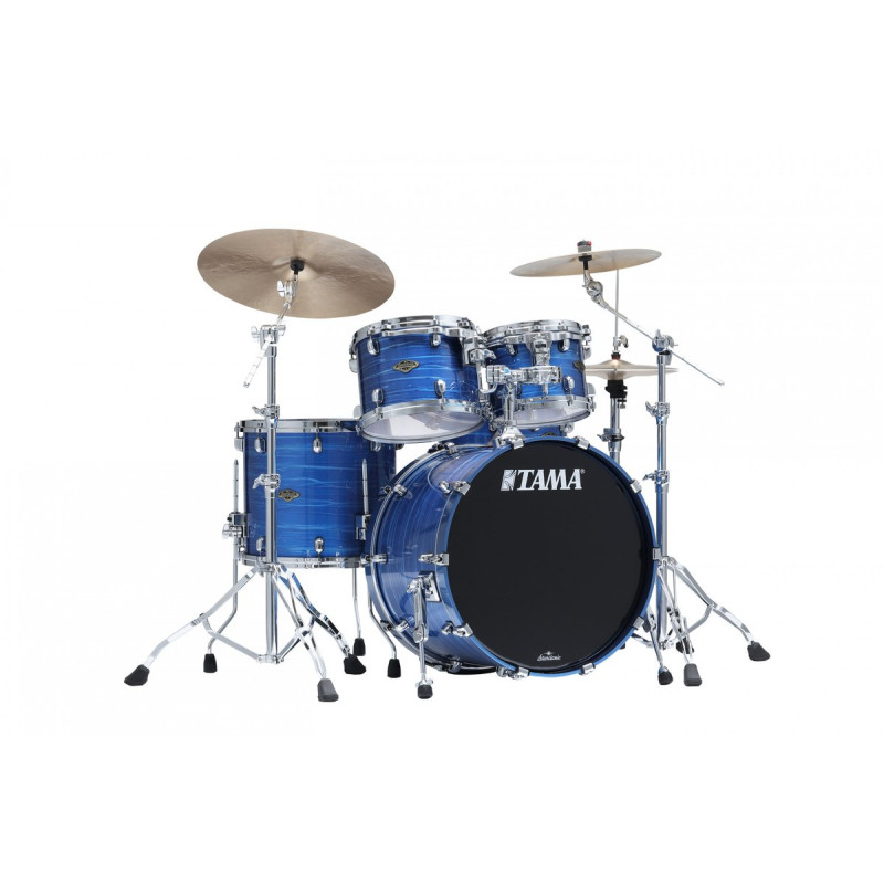 Tama WBS42S-LOR Starclassic Walnut/Birch Lacquer Shell Kit 4 pcs - Lacquer Ocean Blue Ripple/Chrome HW