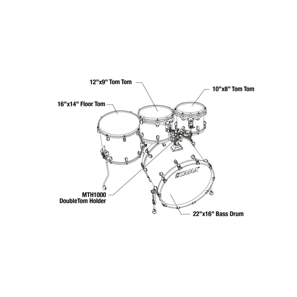 Tama WBS42S-LPO Starclassic Walnut/Birch Lacquer Shell Kit 4 pcs - Lacquer Phantasm Oyster/Chrome HW