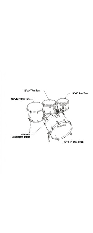Tama WBS42S-MBI Starclassic Walnut/Birch Lacquer Shell Kit 4 pcs - Molten Blue Ice Fade/Chrome HW