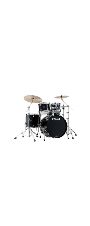 Tama WBS42S-PBK Starclassic Walnut/Birch Lacquer Shell Kit 4 pcs - Piano Black/Chrome HW