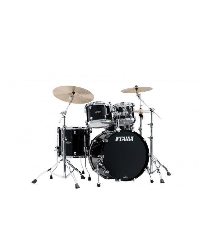 Tama WBS42S-PBK Starclassic Walnut/Birch Lacquer Shell Kit 4 pcs - Piano Black/Chrome HW