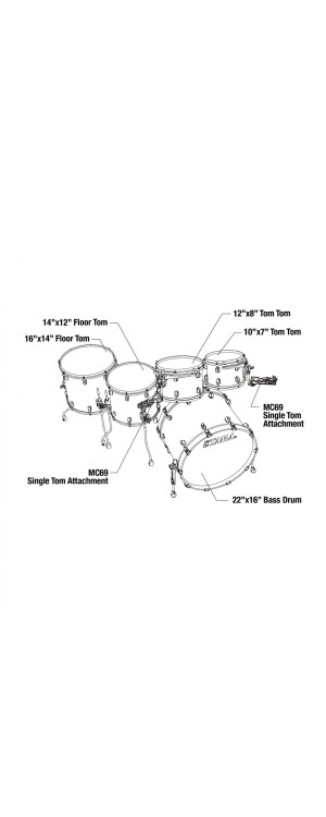 Tama WBS52RZS-MBI Starclassic Walnut/Birch Lacquer Shell Kit 5 pcs - Molten Blue Ice Fade/Chrome HW