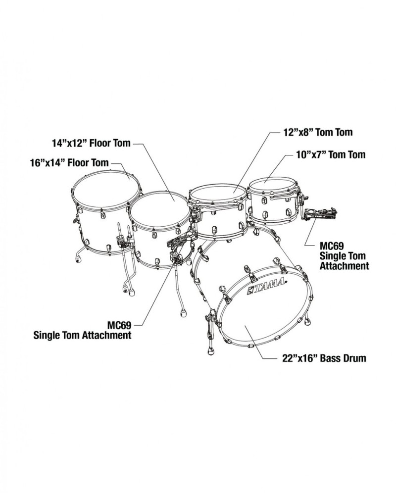 Tama WBS52RZS-MBI Starclassic Walnut/Birch Lacquer Shell Kit 5 pcs - Molten Blue Ice Fade/Chrome HW