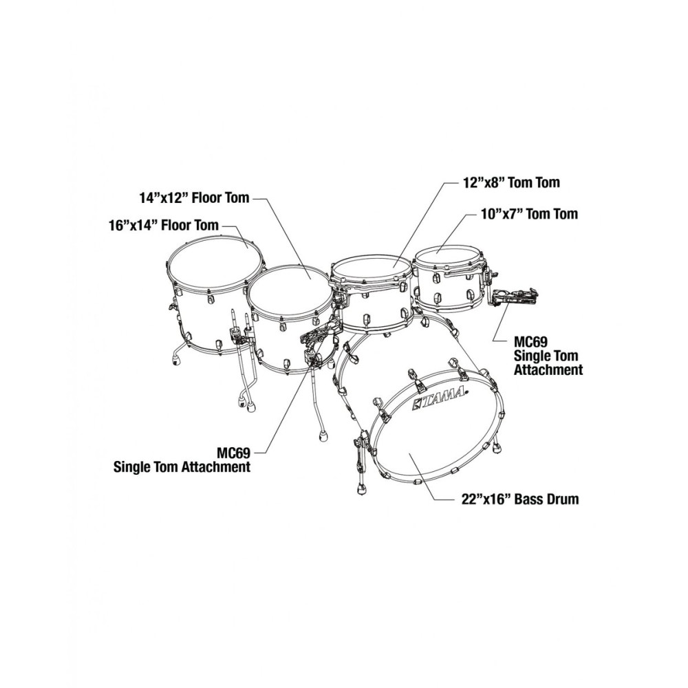 Tama WBS52RZS-MPB Starclassic Walnut/Birch Lacquer Shell Kit 5 pcs - Molten Platinum Burst/Chrome HW