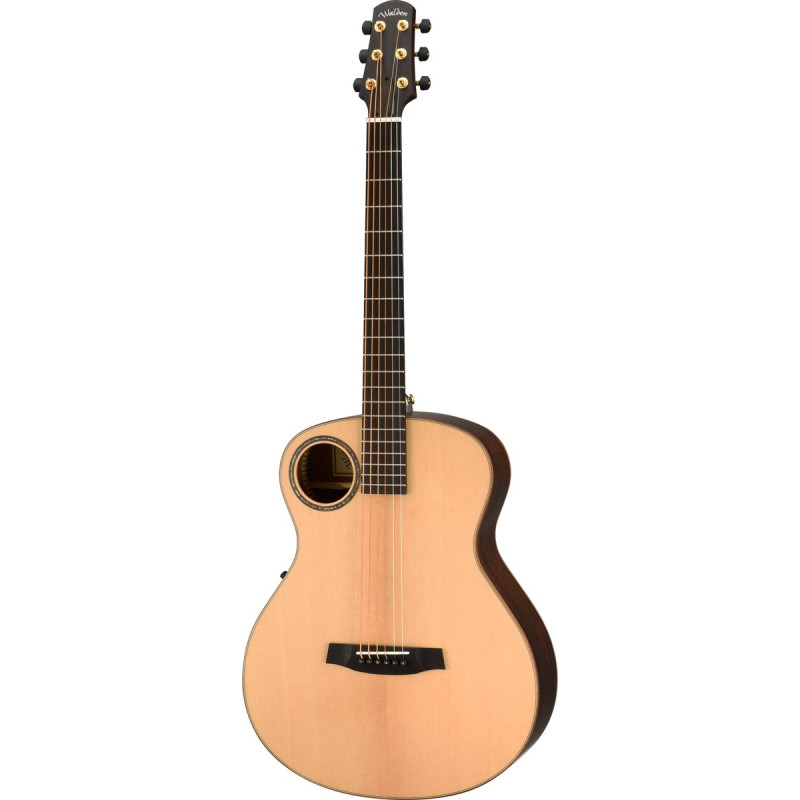 Walden WAB103EH Steel String Guitar, Baritone Grand Auditorium, satin,EQ, Case