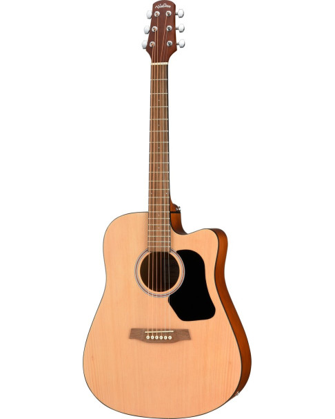 Walden WAD255CE Steel String Guitar, Dreadnought Cutaway, Hawthorne, EQ, satin finish